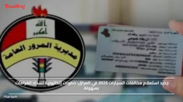 جديد استعلام مخالفات السيارات 2025 في العراق.. خطوات إلكترونية لسداد الغرامات بسهولة